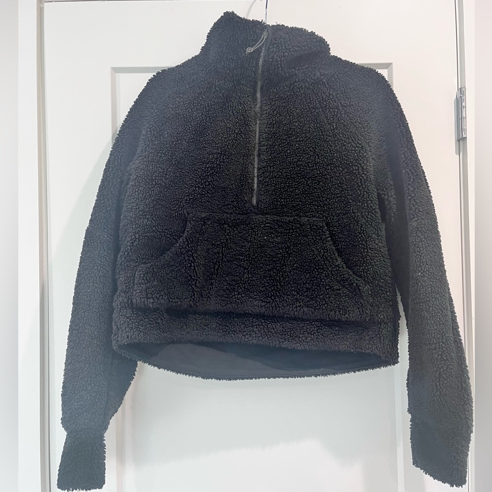 NWOT lululemon Scuba Oversized Fleece Funnel Neck Black Size XS/S